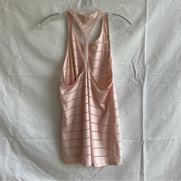 Athleta Light pink racer back tank top, size S, NWOT. Sheer stripes. - Picture 3 of 9